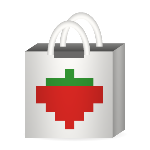 Strawberry Tote: the chart drawn as a tote bag